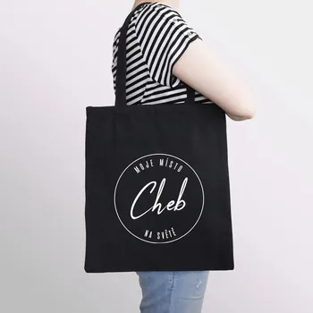 Žertovný předmět Cheb - moje místo na světě - taška s potiskem