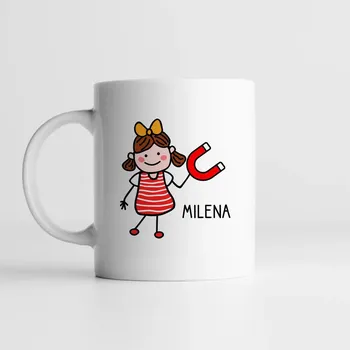 Žertovný předmět Magnet + jméno (ženské) - hrnek s potiskem - personalizovaný produkt