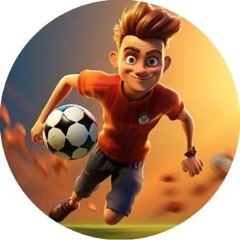 Jedlá dekorace na dort Jedlý papír fotbalista 19,5cm - PICTURE