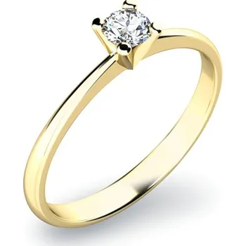 Prsten Zásnubní prsten žluté zlato 585/1000 přírodní diamant 0.075 ct G/SI ZP-10820D-ZL velikost 60