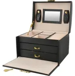 Šperkovnice se zrcadlem na klíč černá ISO 6348