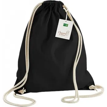 Sportovní vak Sportovní vak EarthAware z organické bavlny Westford Mill 13 l Barva: Černá, Velikost: 37 x 47 cm WM810