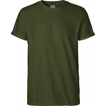 Pánské tričko Neutral Moderní pánské organické tričko s ohnutými konci rukávů Barva: zelená vojenská, Velikost: S NE60012