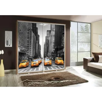 Šatní skříň Skříň PENELOPA 205 taxi, dekor korpusu kaštan wenge