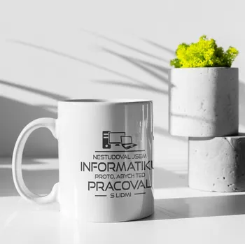 Žertovný předmět Nestudoval jsem informatiku proto... - hrnek