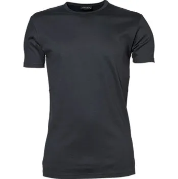Tee Jays Vysokogramážové pevné pánské slim-fit triko Interlock 220 g/m Barva: šedá tmavá, Velikost: 5XL TJ520