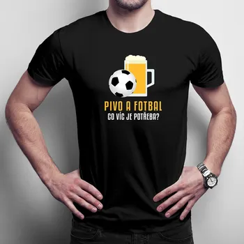 Žertovný předmět Pivo a fotbal - co víc je potřeba? - pánské tričko s potiskem