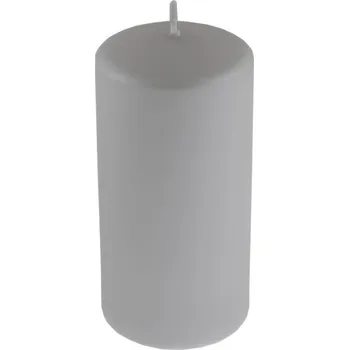 Svíčka Svíčka válec 70x140mm Metalic Mat, šedá