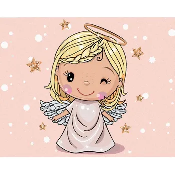 Diamondi Diamantové malování - ROZTOMILÝ BLONĎATÝ ANDĚL Rozměr: 40x50 cm, Rámování: bez rámu a bez vypnutí plátna