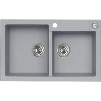 Granitový dřez Alveus ROCK 90 BETON Set - různé typy baterií Dřez / Set: Dřez, Baterie: Bez baterie