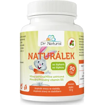Dr.Natural Naturálek Hlíva ústřičná s vitamínem D pro děti 90 tob.