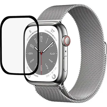 Tvrzené sklo RURIHAI (Tempered Glass) pro Apple Watch 7 / 8 45mm - hybridní 3D - černé