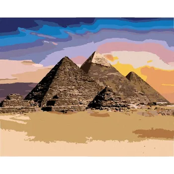 Diamondi Diamantové malování - EGYPT PYRAMIDY Rozměr: 40x50 cm, Rámování: bez rámu a bez vypnutí plátna