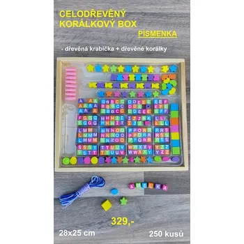 RC model auta CELODŘEVĚNÝ KORÁLKOVÝ BOX - PÍSMENKA