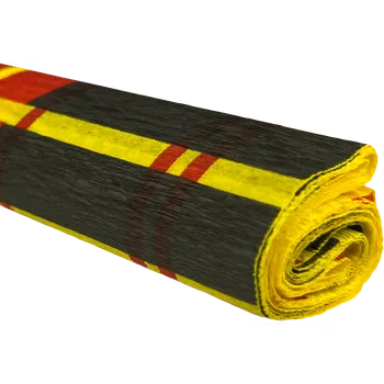 Kancelář Krepový papír - Károvaná černá na žlutém 0,5x2m C05D58 28 g/m2