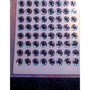 SAMOLEPÍCÍ 3D OČI SILVER 8MM-72KS