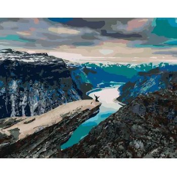 Hračka Diamondi Diamantové malování - MUŽ NA HORSKÉM ÚTESU Rozměr: 40x50 cm, Rámování: bez rámu a bez vypnutí plátna