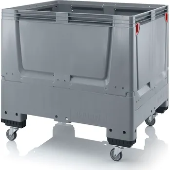 paleta Skládací big boxy uzavřené 120 x 100 x 114 cm, 4 kolečka - Stříbrošedá - materiál: 1 A nový materiál - KLG 1210R