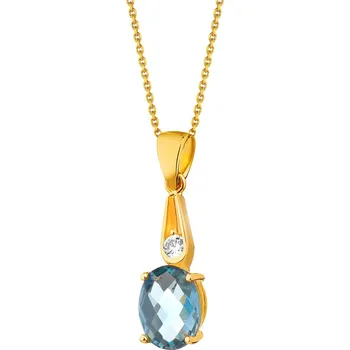 Přívěsek Zlatý přívěsek s topazem a zirkonem - AP536-2864