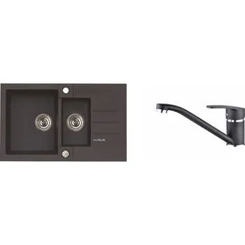 Granitový dřez Alveus ROCK 70 ČERNÁ Set - různé typy baterií Dřez / Set: Set, Baterie: Set Nina