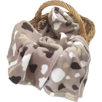 Dětská deka Dětská deka mráčky na světle hnědé oboustranná welsoft 70 x 98 cm | RTex