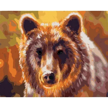 Hračka Diamondi Diamantové malování - HLAVA MEDVĚDA Rozměr: 40x50 cm, Rámování: bez rámu a bez vypnutí plátna