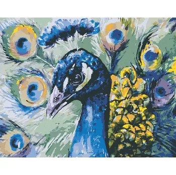 Diamondi Diamantové malování - PÁV Rozměr: 40x50 cm, Rámování: vypnuté plátno na rám