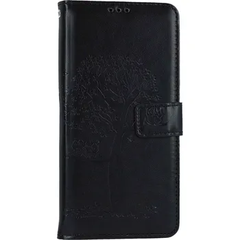 Pouzdro na mobilní telefon Pouzdro Xiaomi Redmi Note 12S knížkové Černý strom sovičky (kryt neboli obal na Xiaomi Redmi Note 12S)