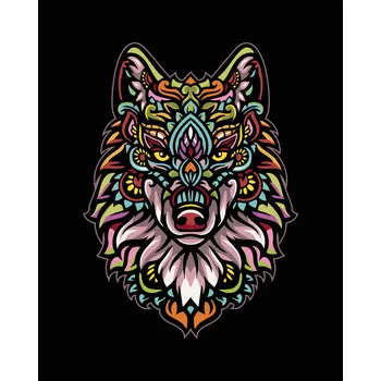 Hračka Diamondi Diamantové malování - MANDALA VLK Rozměr: 40x50 cm, Rámování: bez rámu a bez vypnutí plátna