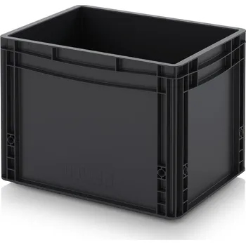 ESD euro přepravky 40 x 30 x 32 cm - Dopravní černá - materiál: ESD PP - ESD EG 43/32 HG