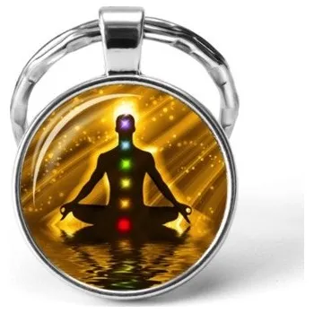 Přívěšek na klíče kovový Čakry