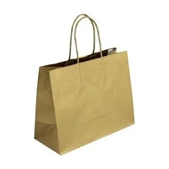 Papírová taška zlatá Mat Oro 200x100x280 mm s krouceným uchem