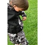 Yháček Softshellová bunda Yháček, zimní, dinosauři na šedé Velikost: 110