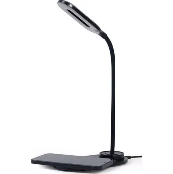 Lampička Bezdrátová QI nabíječka GEMBIRD, 10W, s LED lampičkou, černá