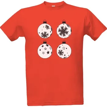 Tričko s potiskem Vánoční baňky pánské