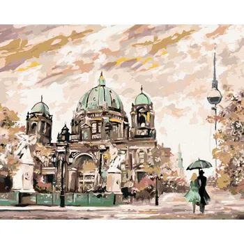 Diamondi Diamantové malování - POULIČNÍ POHLED NA BERLÍN Rozměr: 40x50 cm, Rámování: vypnuté plátno na rám
