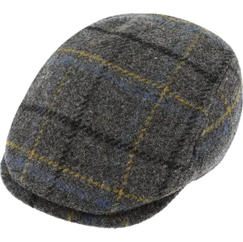 Čepice Fiebig - Headwear since 1903 Pánská šedá vlněná kostkovaná bekovka - Fiebig Velikost: 59 cm (L)