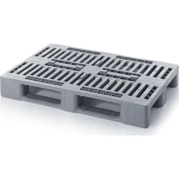 paleta Hygienické palety bez bezpečnostního okraje 120 x 80 x 16,3 cm, 3 ližiny svařované - Stříbrošedá - materiál: HD-PE - H1 OS