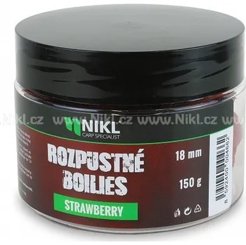 Boilies Nikl - Rozpustné boilies Strawberry 18mm, 150g