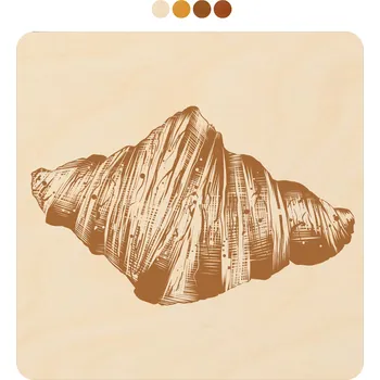 Podtácek WoodenPuzzle.cz Čtvercový dřevěný podtácek s motivem - Croissant Počet: 1 kus