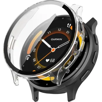 Ostatní příslušenství k chytrým hodinkám VSECHNONAMOBIL 64443 PC FULL COVER Plastový kryt se sklem pro Garmin Venu 3S průhledný