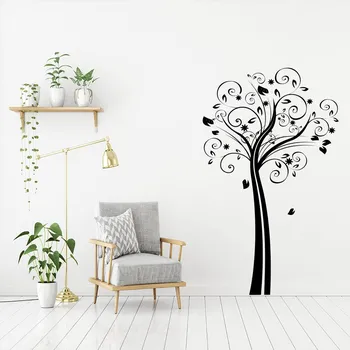 Samolepící dekorace Živá Zeď Samolepka na zeď Listopadový stromek Barva: černá