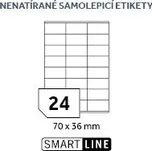 SMART LINE samolepicí etikety - 70 x 36 mm, 100 archů A4, 24 etiket na A4