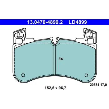 Brzdová destička Sada brzdových destiček, kotoučová brzda ATE 13.0470-4899.2