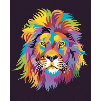 Hračka Diamondi Diamantové malování - BAREVNÝ LEV PORTRÉT III Rozměr: 40x50 cm, Rámování: bez rámu a bez vypnutí plátna