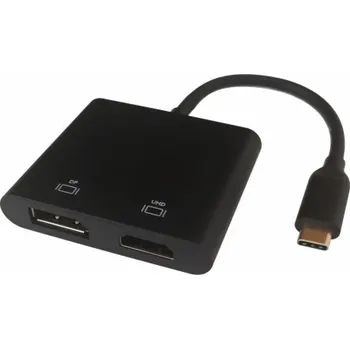 Datové redukce DELTACO Adaptér USB Type C/HDMI, DP, čierny