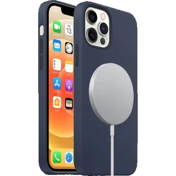 Pouzdro na mobilní telefon VSECHNONAMOBIL 27093 RUBBER MagSafe Kryt Apple iPhone 12 / 12 Pro tmavomodrý