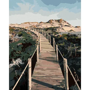 Hračka Diamondi Diamantové malování - DŘEVĚNÁ LÁVKA V PARKU SINTRA-CASCAIS Rozměr: 40x50 cm, Rámování: bez rámu a bez vypnutí plátna