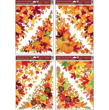 Okenní dekorace Okenní fólie rohová 38 x 30 cm, podzimní listí - barevné listí č.4