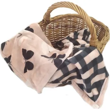 Dětská deka Dětská deka motýl na růžové oboustranná welsoft 70 x 98 cm | RTex